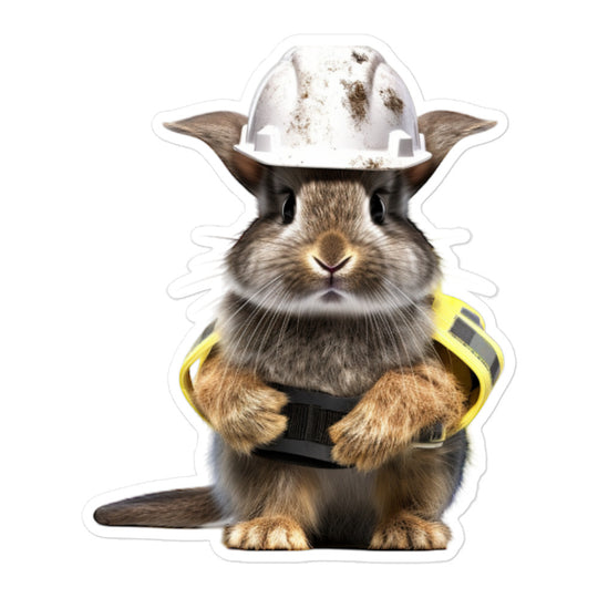 Dwarf Hotot Contractor Bunny Sticker - Stickerfy.ai