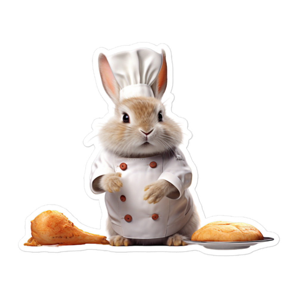 Dwarf Hotot Chef Bunny Sticker - Stickerfy.ai