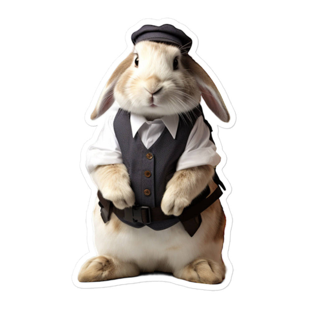 English Lop Transit Operator Bunny Sticker - Stickerfy.ai
