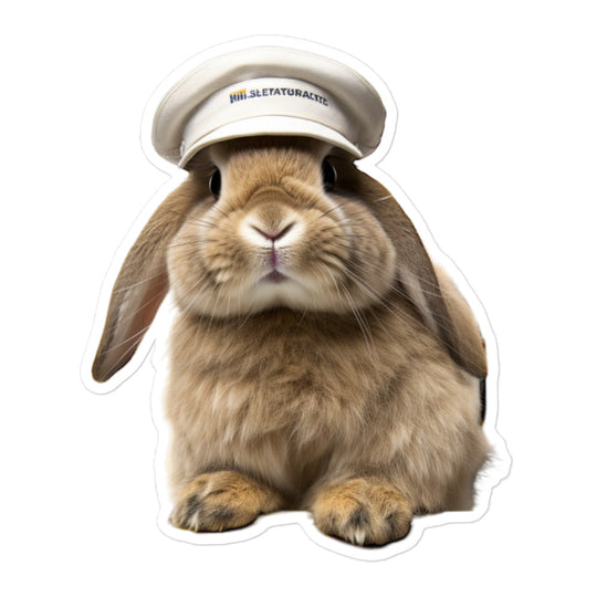 English Lop Transit Operator Bunny Sticker - Stickerfy.ai