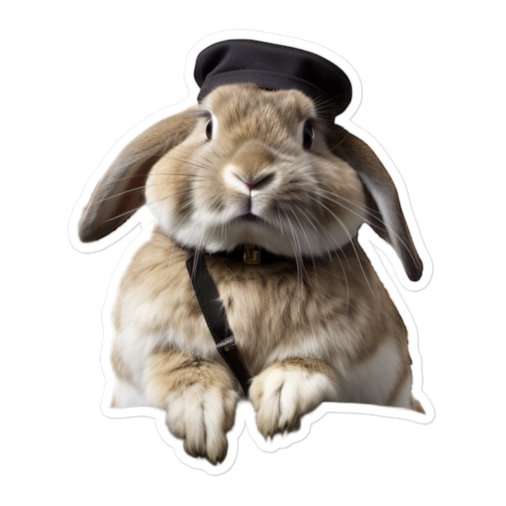 English Lop Transit Operator Bunny Sticker - Stickerfy.ai