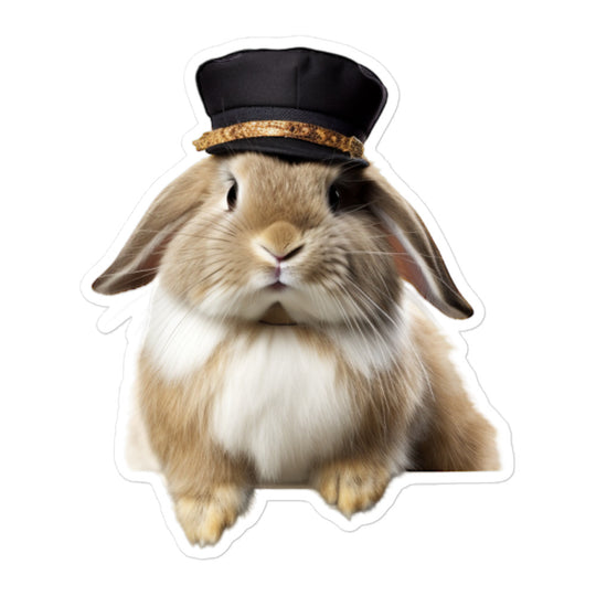 English Lop Transit Operator Bunny Sticker - Stickerfy.ai