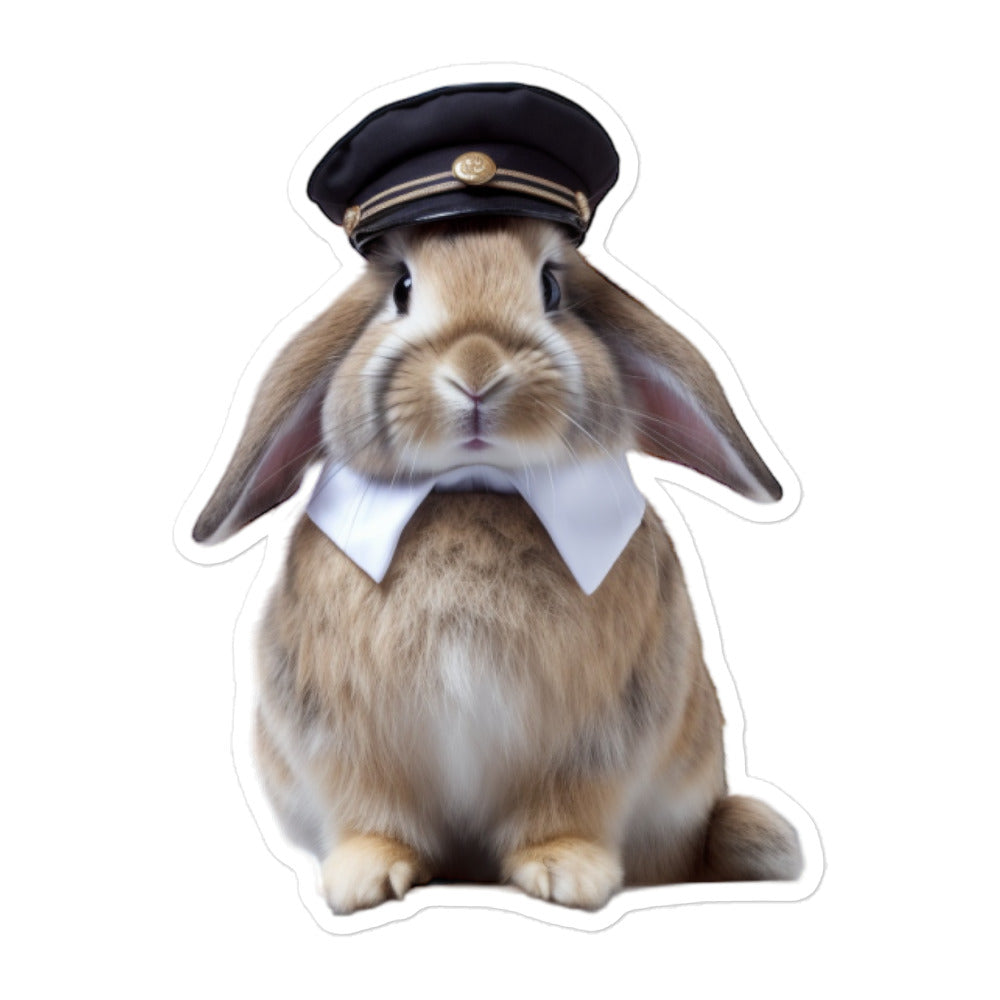 English Lop Transit Operator Bunny Sticker - Stickerfy.ai