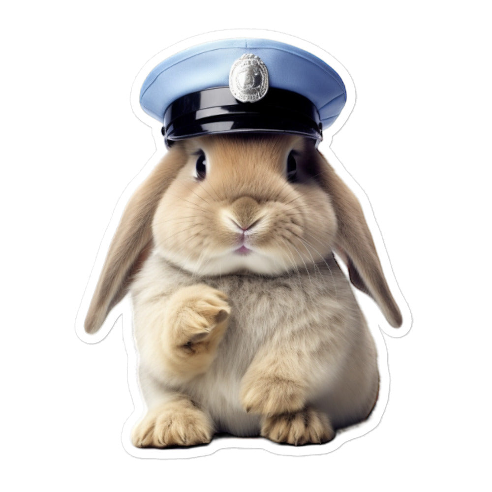 English Lop Security Officer Bunny Sticker - Stickerfy.ai