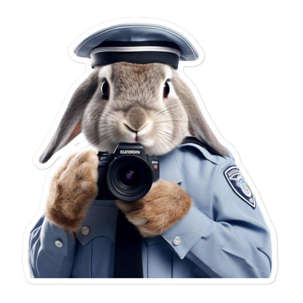 English Lop Security Officer Bunny Sticker - Stickerfy.ai