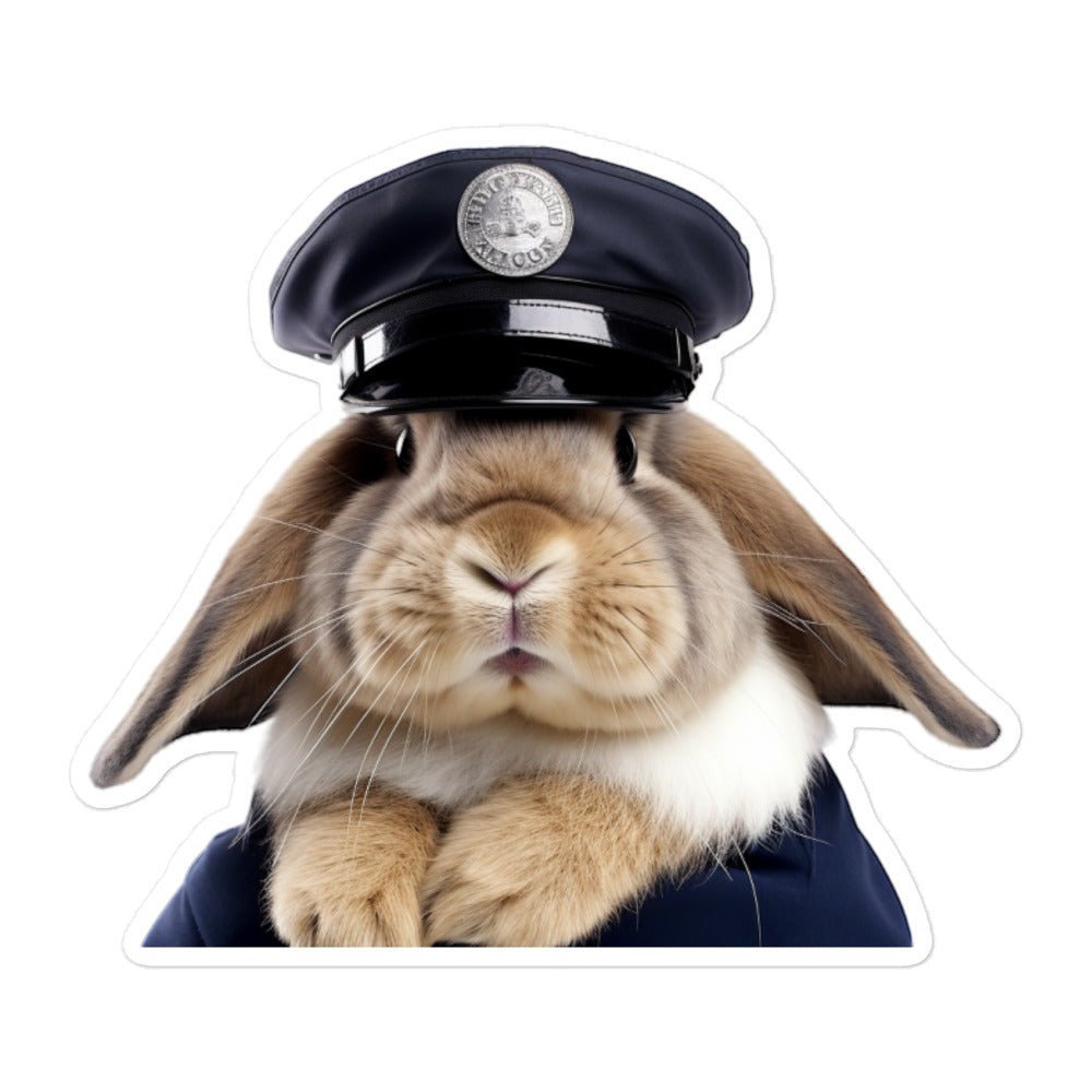 English Lop Security Officer Bunny Sticker - Stickerfy.ai