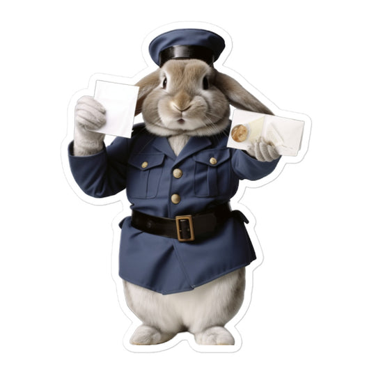 English Lop Mail Carrier Bunny Sticker - Stickerfy.ai