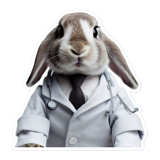 English Lop Compassionate Doctor Bunny Sticker - Stickerfy.ai