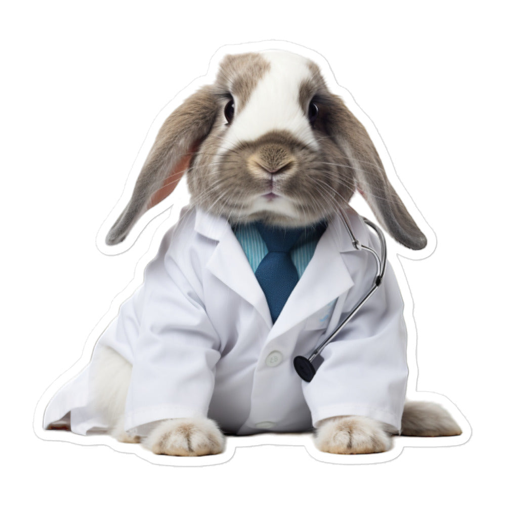 English Lop Compassionate Doctor Bunny Sticker - Stickerfy.ai