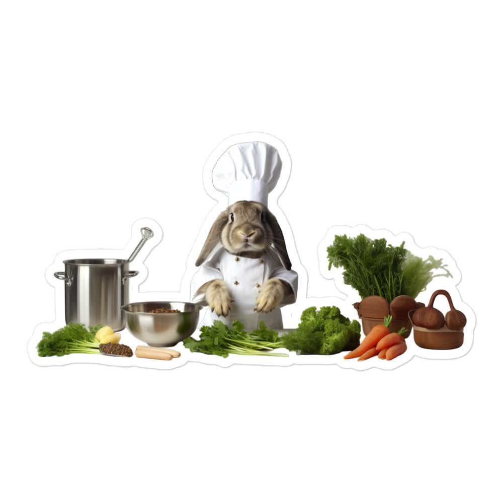 English Lop Chef Bunny Sticker - Stickerfy.ai