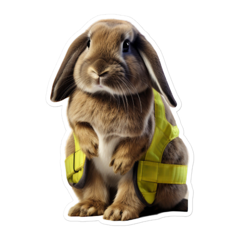 English Lop Contractor Bunny Sticker - Stickerfy.ai