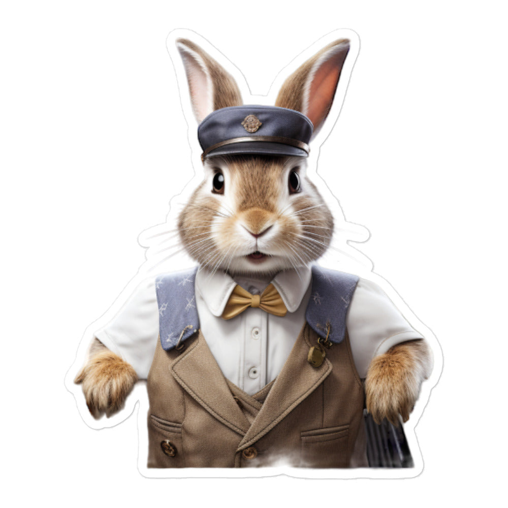 English Spot Transit Operator Bunny Sticker - Stickerfy.ai