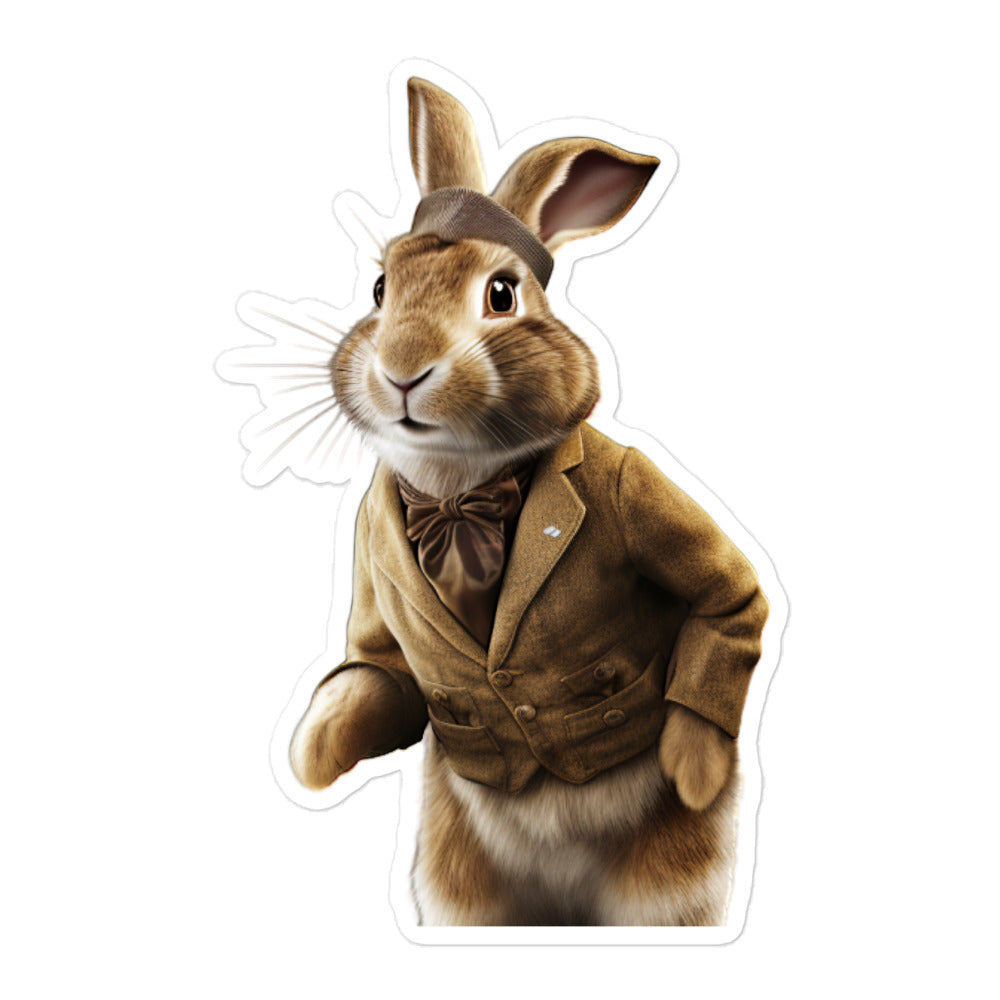 Flemish Giant Transit Operator Bunny Sticker - Stickerfy.ai