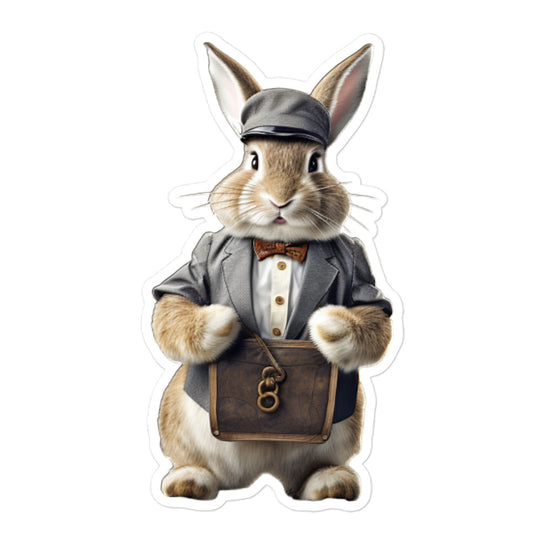 Flemish Giant Transit Operator Bunny Sticker - Stickerfy.ai