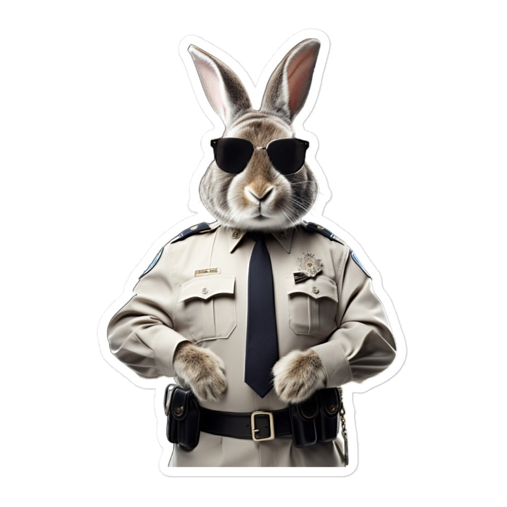 Flemish Giant Security Officer Bunny Sticker - Stickerfy.ai