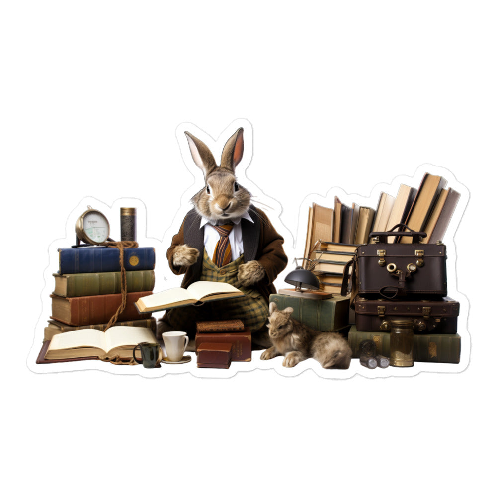 Flemish Giant Enthusiastic Student Bunny Sticker - Stickerfy.ai