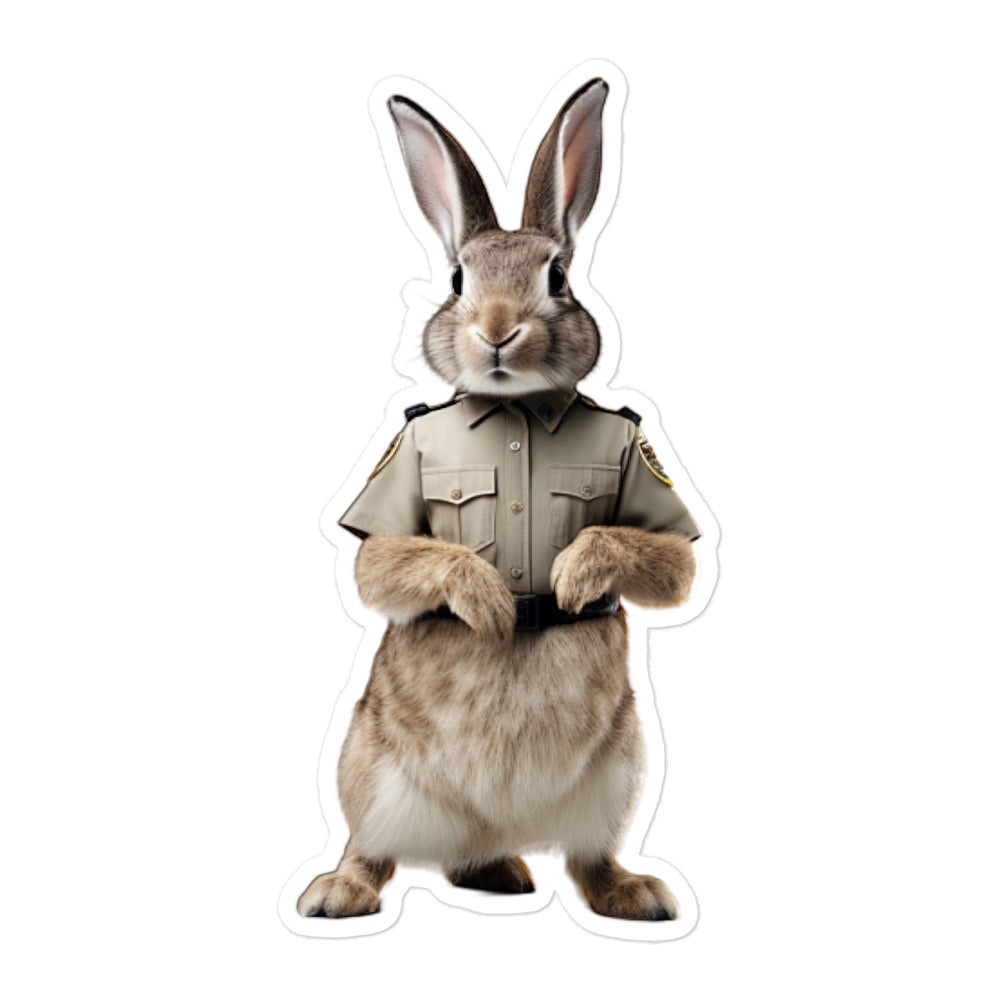 Flemish Giant Security Officer Bunny Sticker - Stickerfy.ai