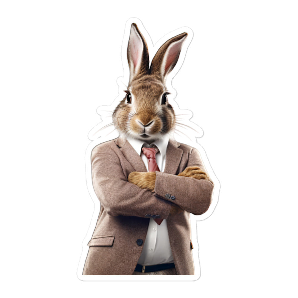 Flemish Giant Persuasive Sales Bunny Sticker - Stickerfy.ai