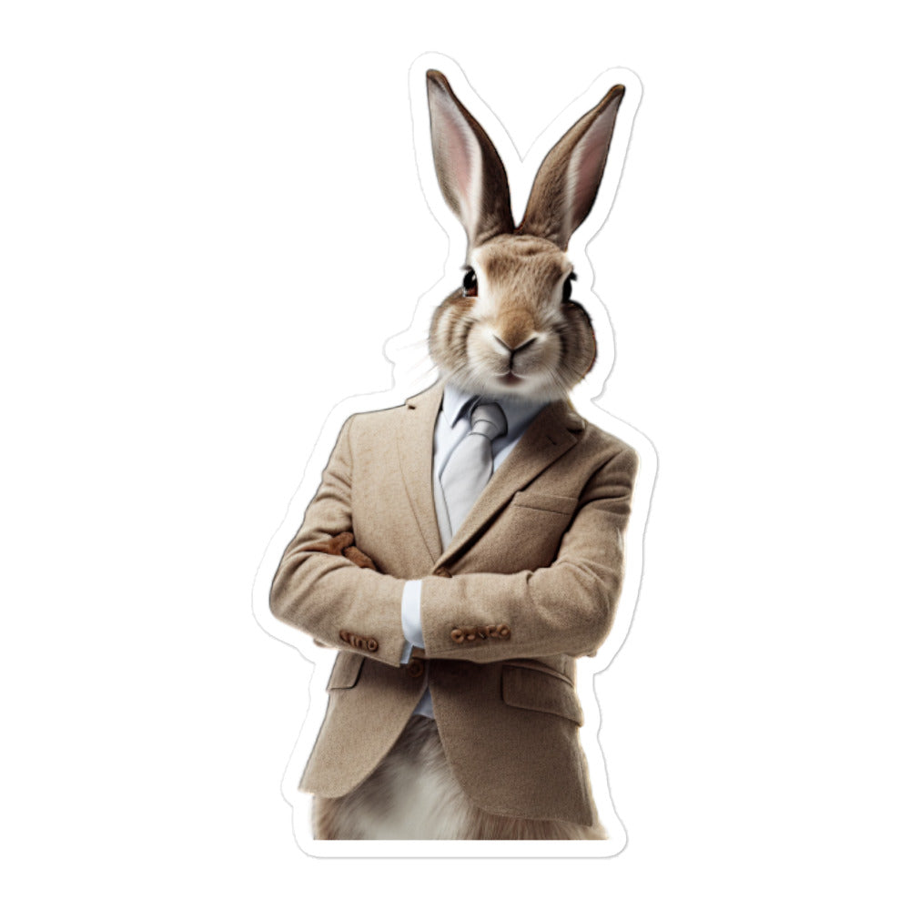 Flemish Giant Persuasive Sales Bunny Sticker - Stickerfy.ai