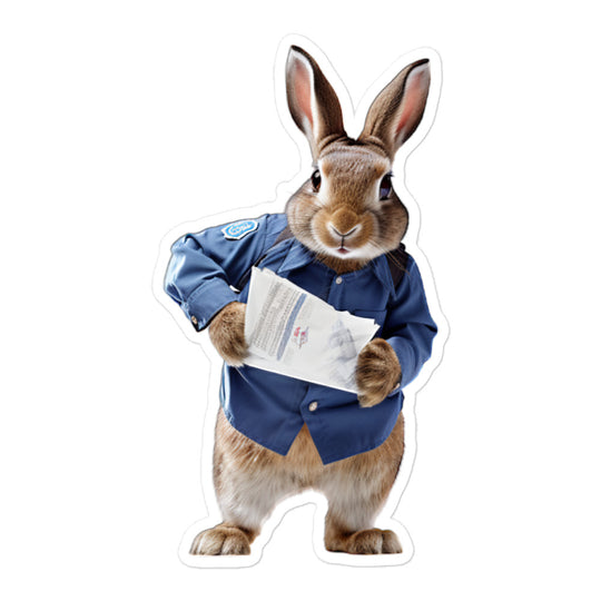 Flemish Giant Mail Carrier Bunny Sticker - Stickerfy.ai