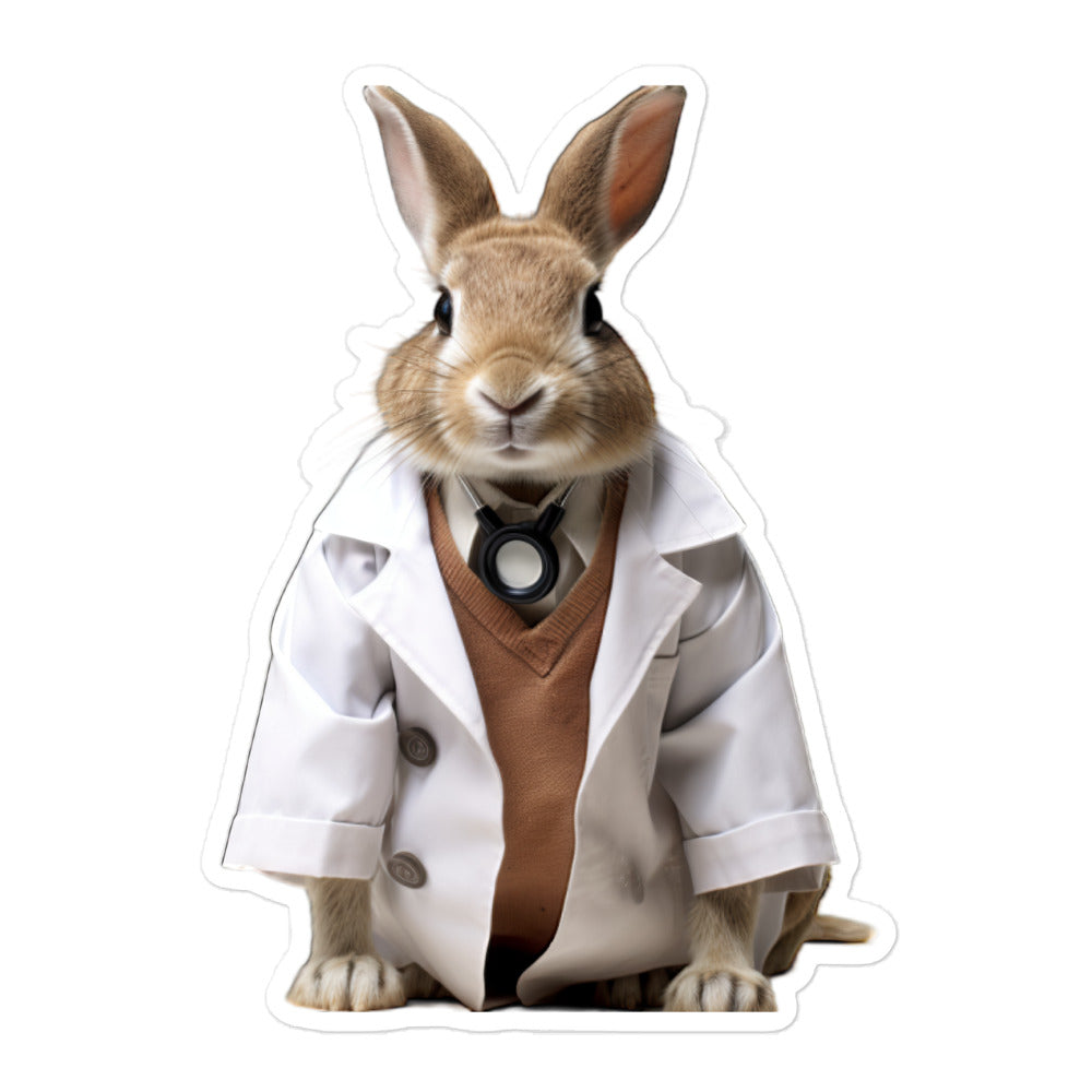 Flemish Giant Compassionate Doctor Bunny Sticker - Stickerfy.ai