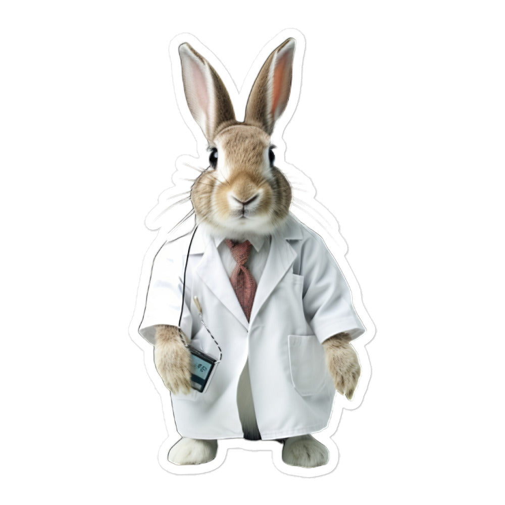 Flemish Giant Compassionate Doctor Bunny Sticker - Stickerfy.ai