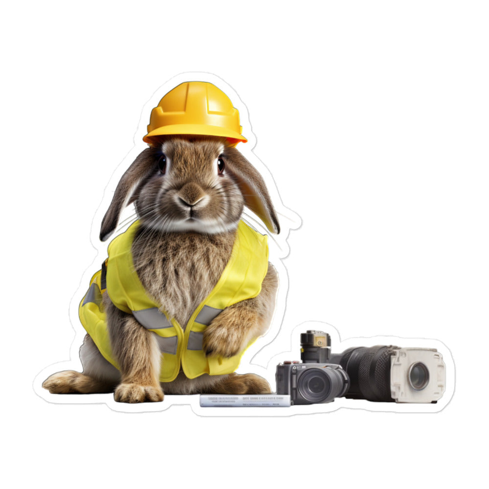 Flemish Giant Contractor Bunny Sticker - Stickerfy.ai