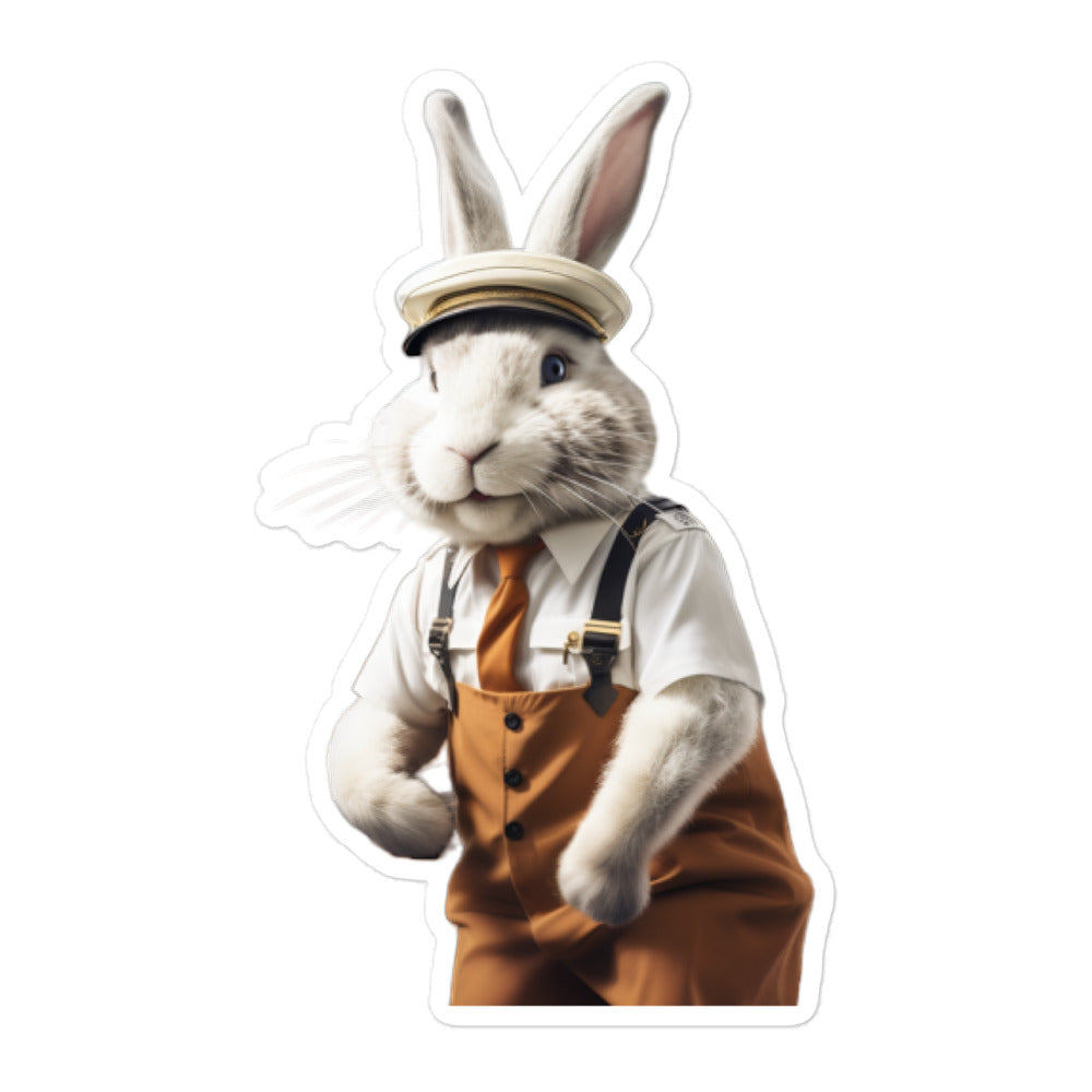 Florida White Transit Operator Bunny Sticker - Stickerfy.ai