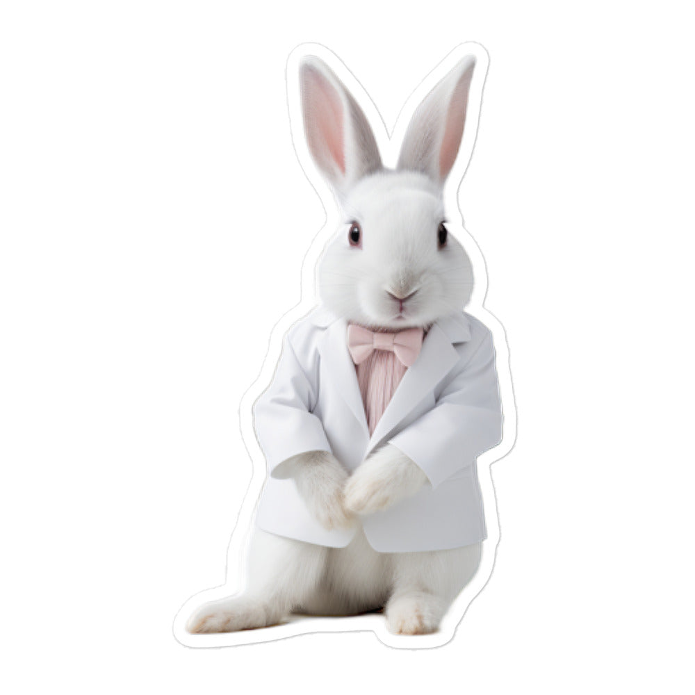 Florida White Persuasive Sales Bunny Sticker - Stickerfy.ai