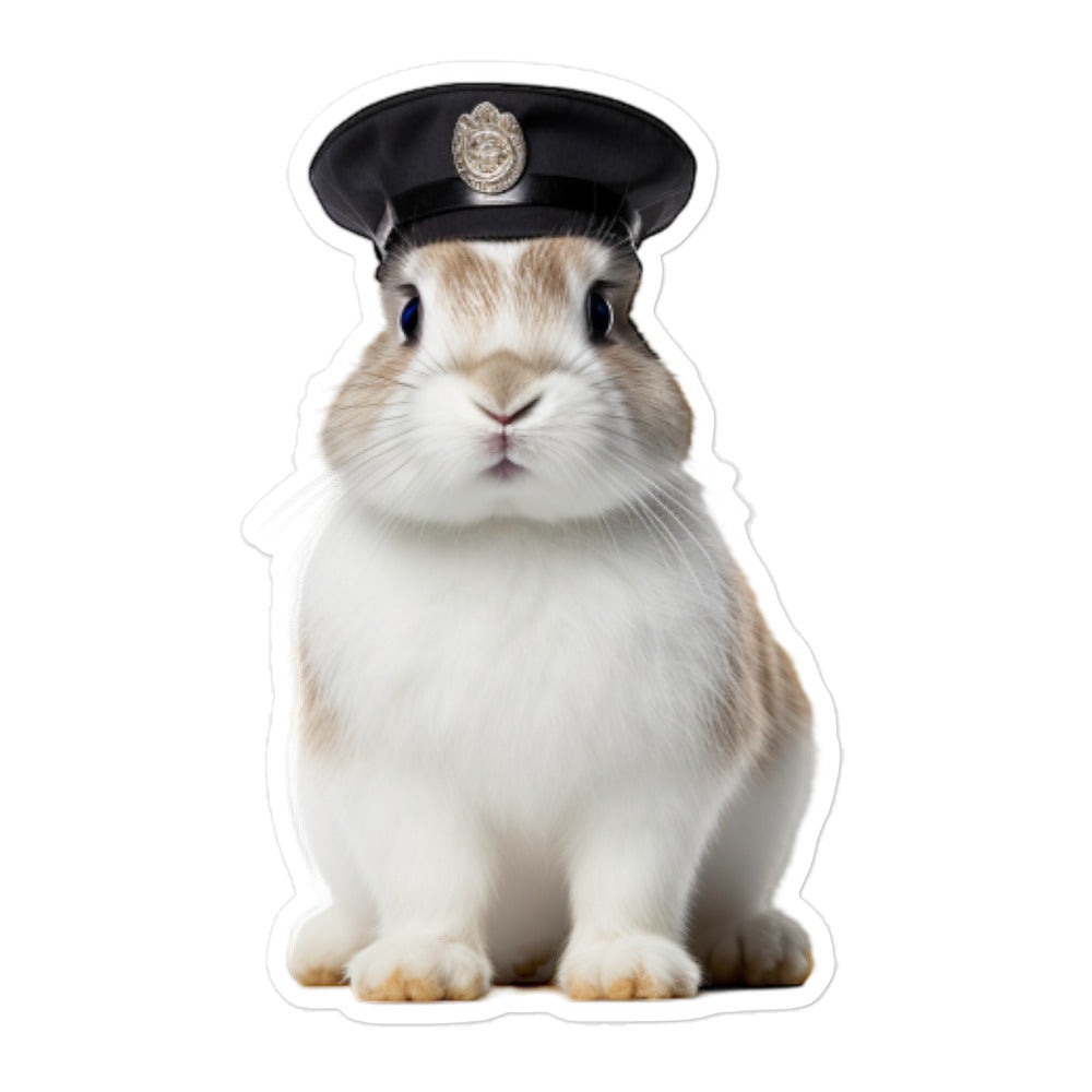 Florida White Security Officer Bunny Sticker - Stickerfy.ai