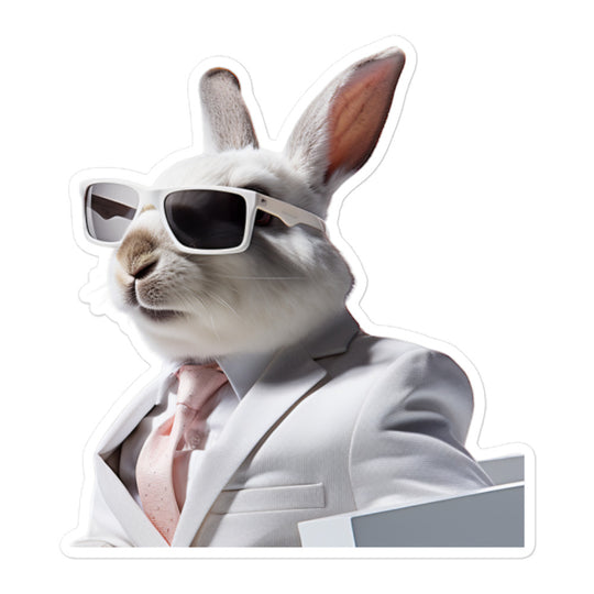 Florida White Persuasive Sales Bunny Sticker - Stickerfy.ai