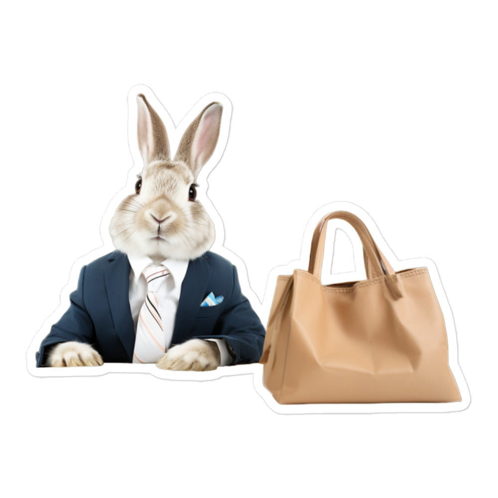 Florida White Persuasive Sales Bunny Sticker - Stickerfy.ai