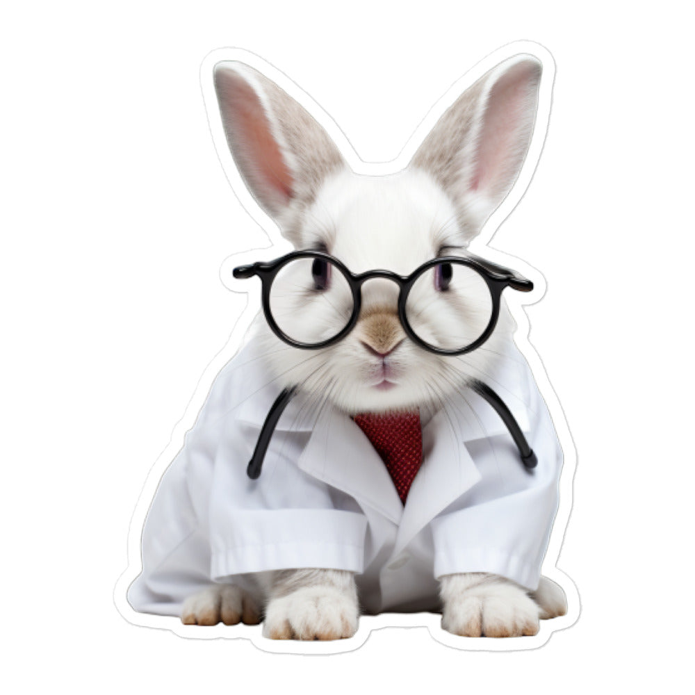 Florida White Compassionate Doctor Bunny Sticker - Stickerfy.ai