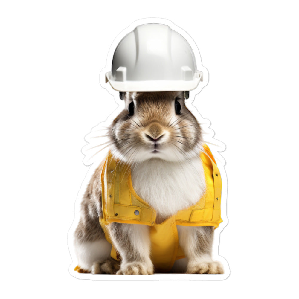 Florida White Contractor Bunny Sticker - Stickerfy.ai