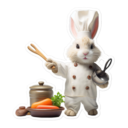 Florida White Chef Bunny Sticker - Stickerfy.ai