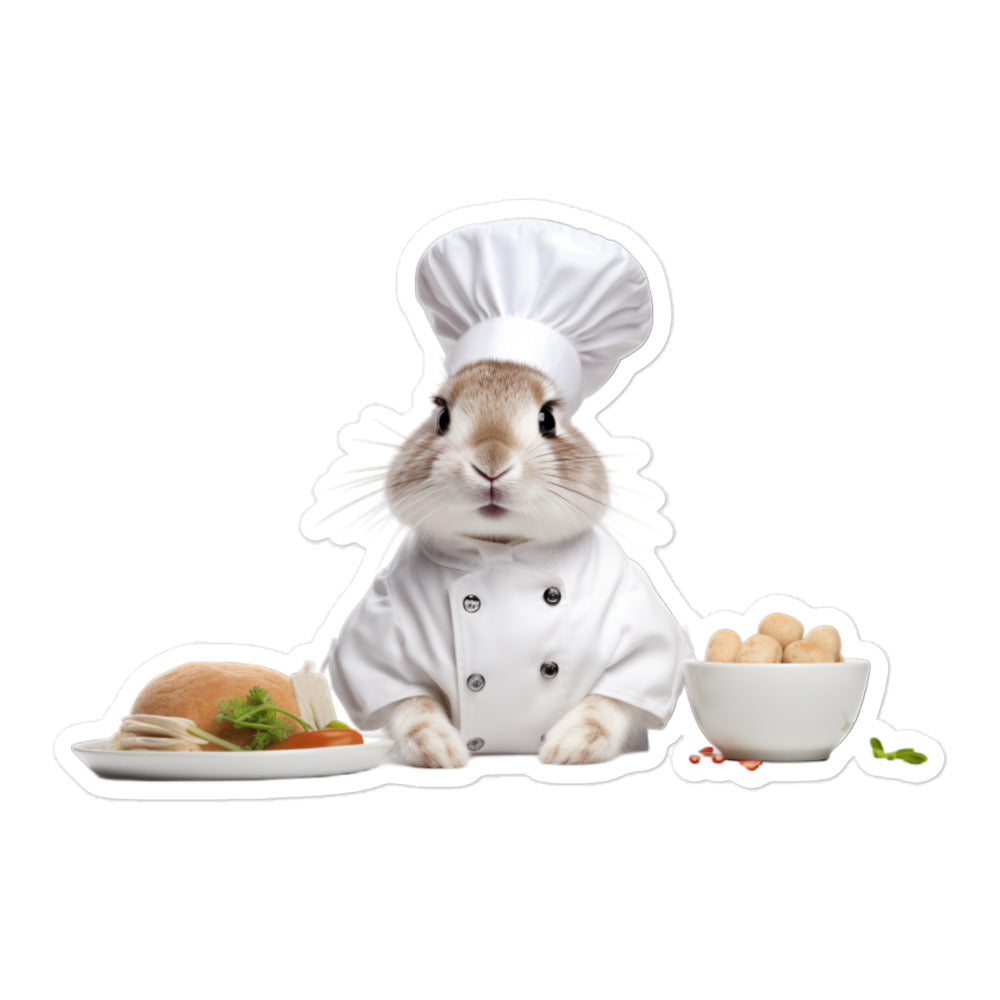 Florida White Chef Bunny Sticker - Stickerfy.ai