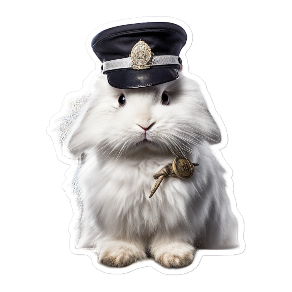 French Angora Transit Operator Bunny Sticker - Stickerfy.ai