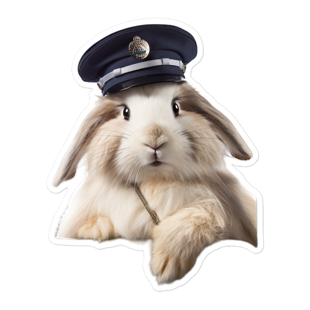 French Angora Transit Operator Bunny Sticker - Stickerfy.ai