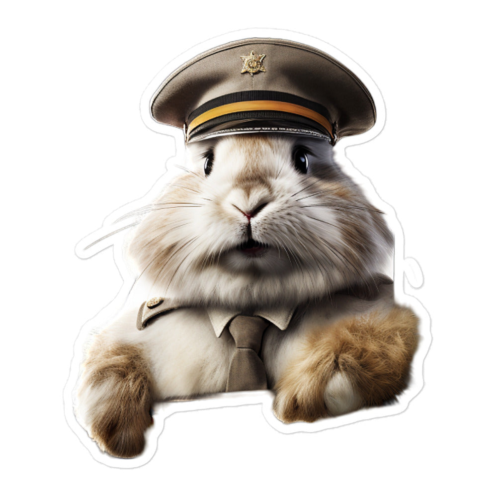 French Angora Transit Operator Bunny Sticker - Stickerfy.ai