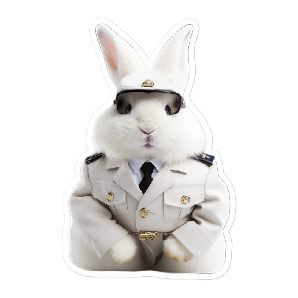 French Angora Security Officer Bunny Sticker - Stickerfy.ai