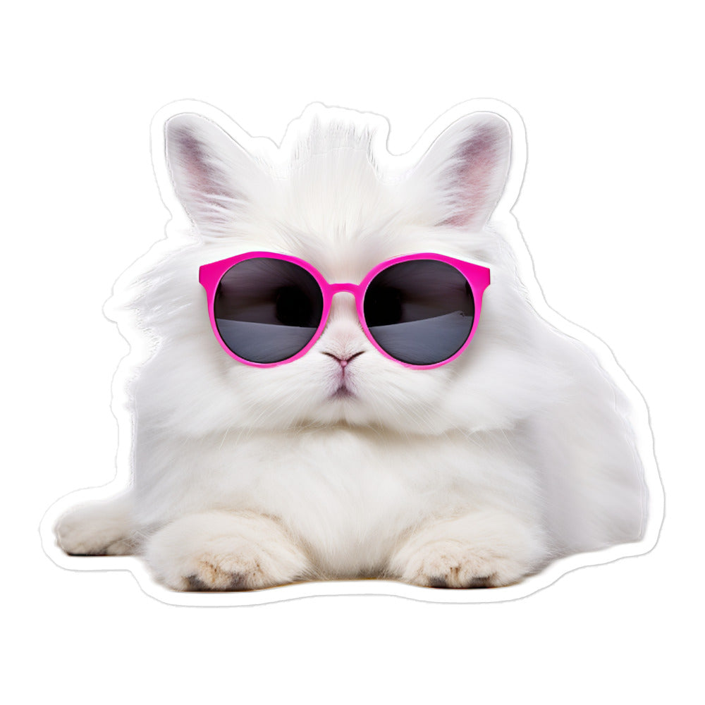 French Angora Persuasive Sales Bunny Sticker - Stickerfy.ai