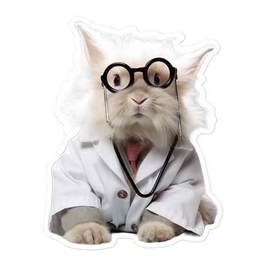 French Angora Compassionate Doctor Bunny Sticker - Stickerfy.ai