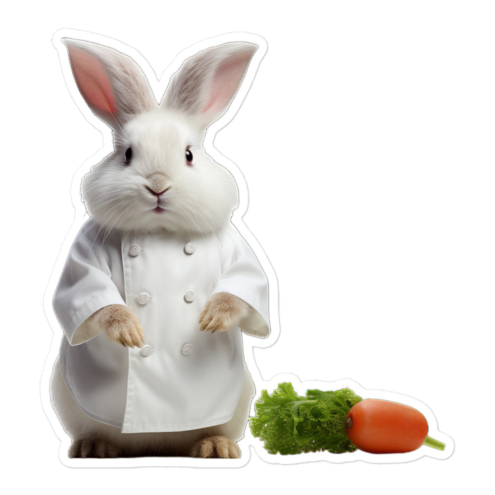 French Angora Chef Bunny Sticker - Stickerfy.ai