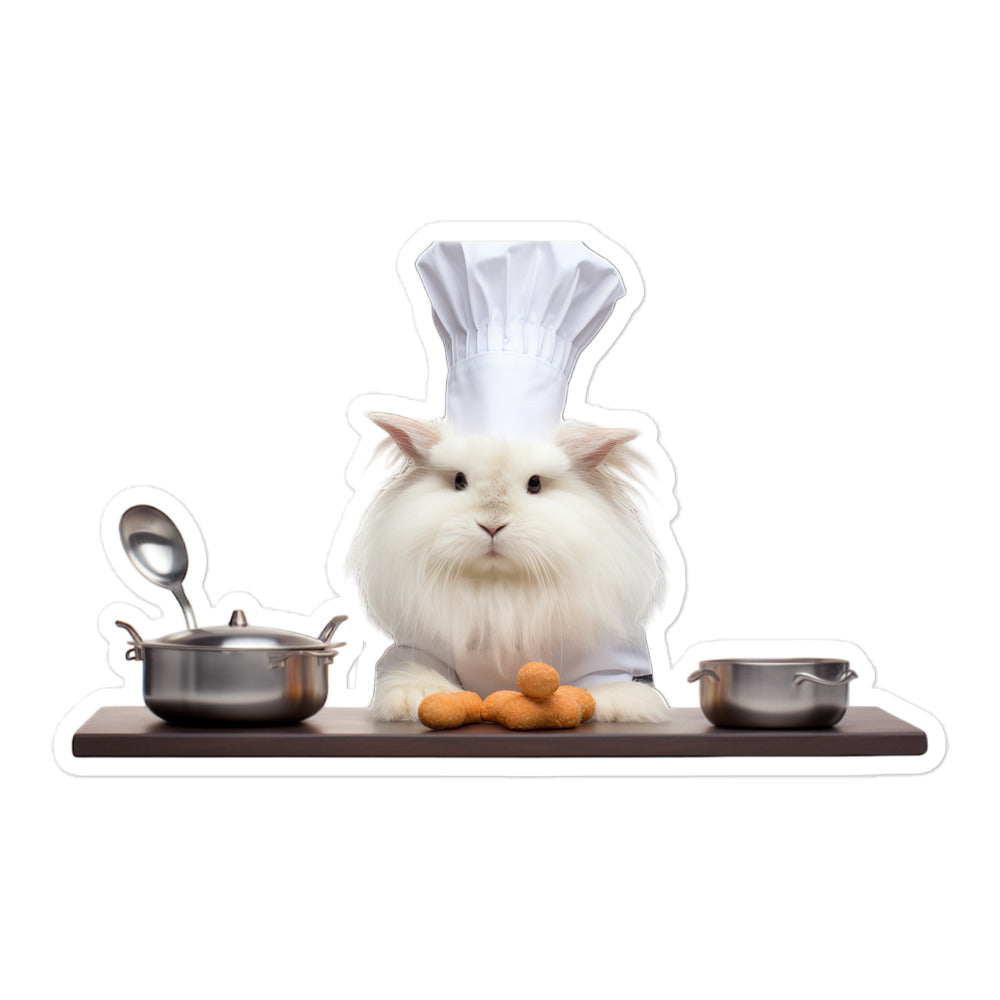 French Angora Chef Bunny Sticker - Stickerfy.ai