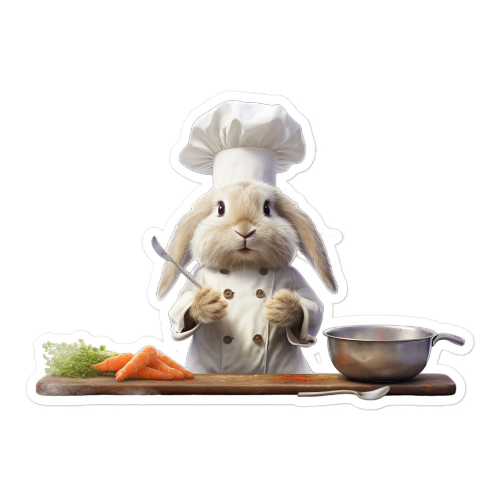 French Angora Chef Bunny Sticker - Stickerfy.ai