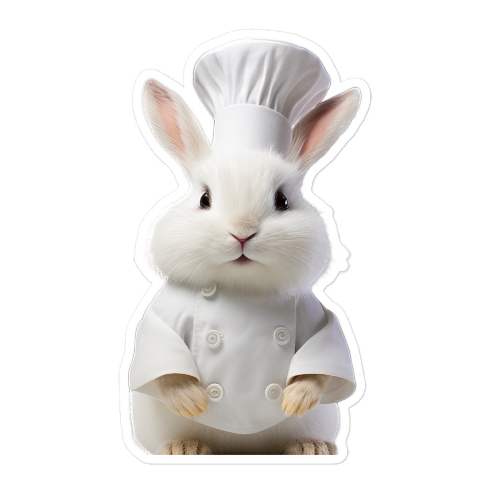 French Angora Chef Bunny Sticker - Stickerfy.ai