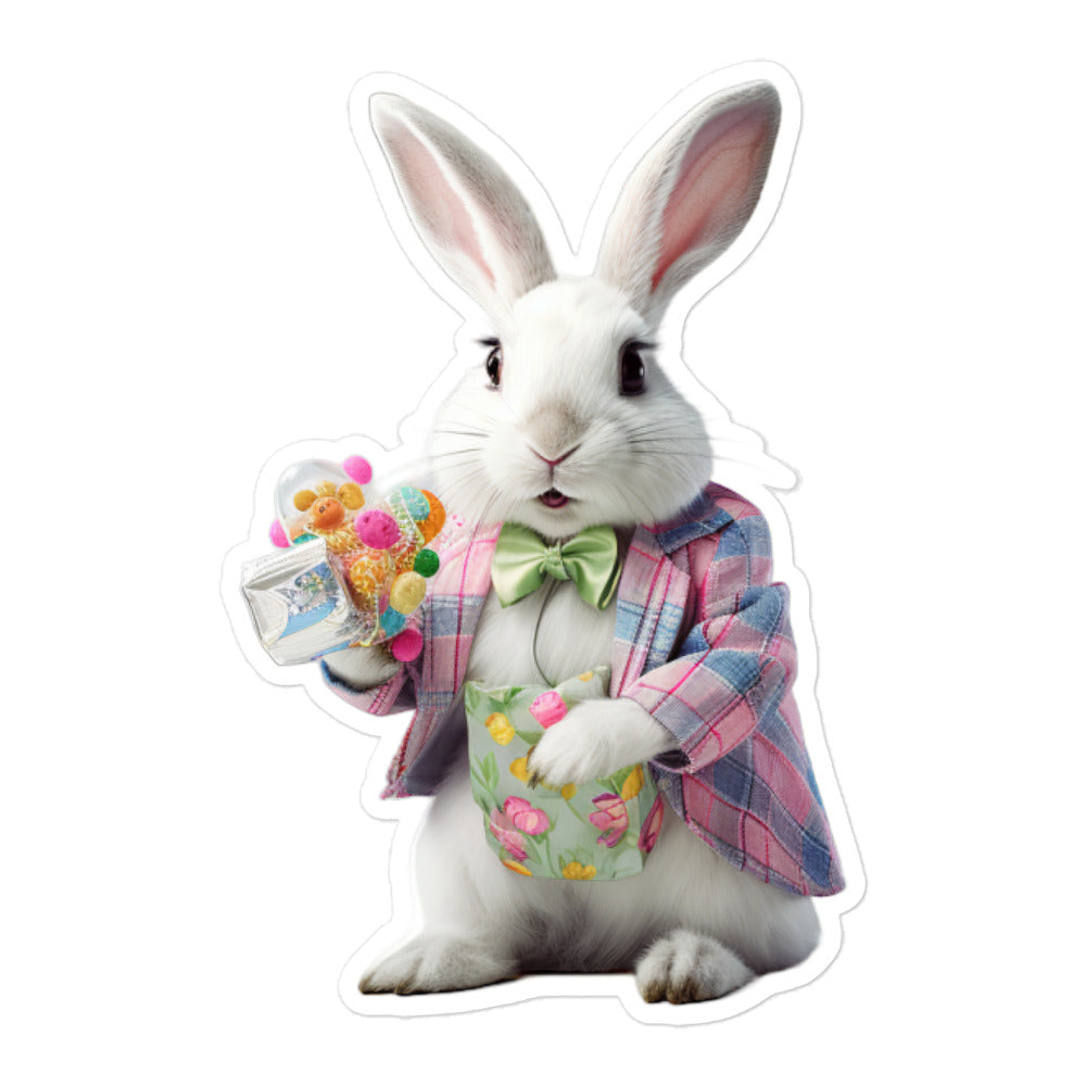 Harlequin Knowledgeable Pharmacist Bunny Sticker - Stickerfy.ai