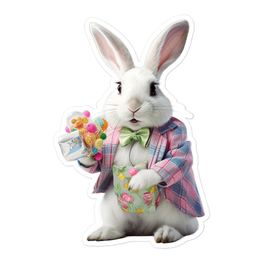 Harlequin Knowledgeable Pharmacist Bunny Sticker - Stickerfy.ai