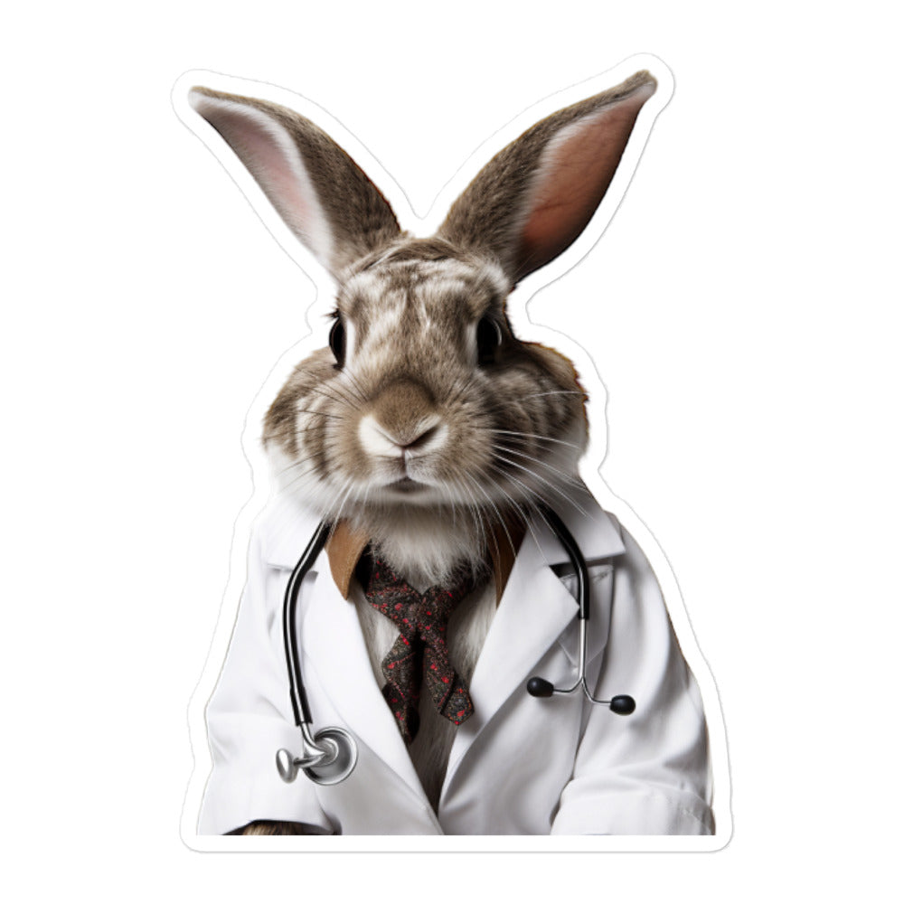 Harlequin Compassionate Doctor Bunny Sticker - Stickerfy.ai