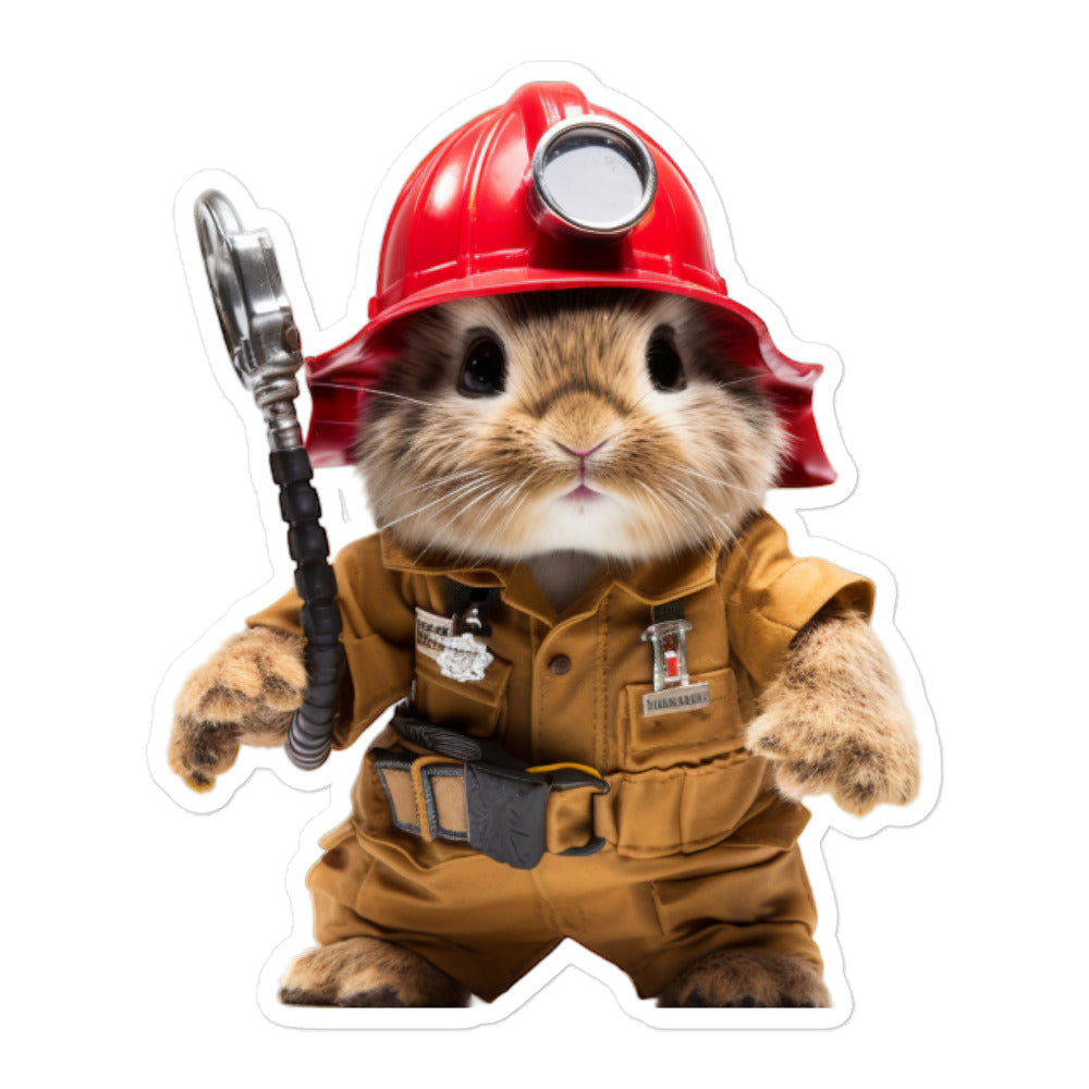 Havana Brave Firefighter Bunny Sticker - Stickerfy.ai